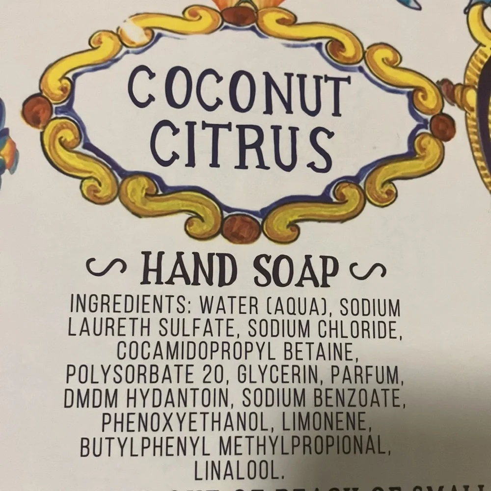 BNWT Gorgeous decorative bottle of Coconut Citrus 21.5 fl. Oz. Hand Soap.🌻🌺🦋 - Picture 2 of 7
